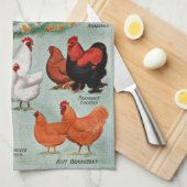 Farbige Vintage Hühnerzucht Geschirrtuch (Viertel Falte)