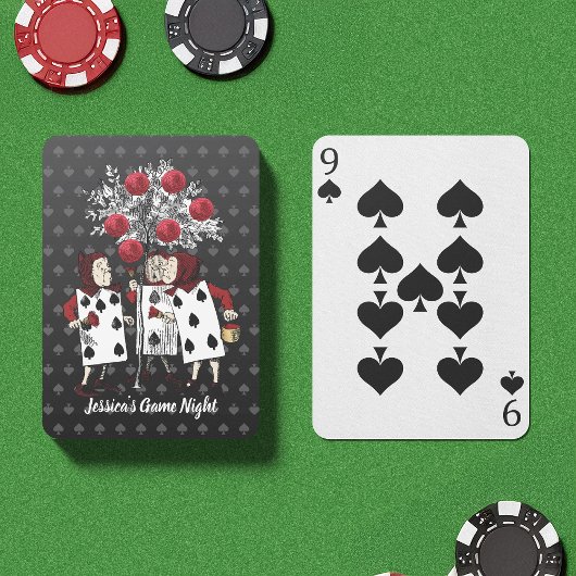 Farbige Vintage IllustrationsAlice Cards Spielkarten