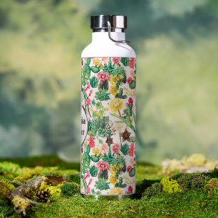 Farbige Vintage-Kaktus-Sammlung Trinkflasche