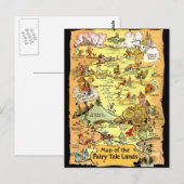Farbige Vintage-Karte der Märchenländer Postkarte (Vorne/Hinten)