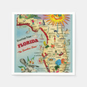Farbige Vintage Karte Florida Serviette (Vorderseite)