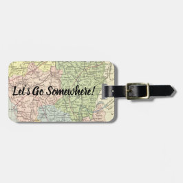 Farbige Vintage Karte mit benutzerdefiniertem Text Gepäckanhänger