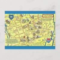 Farbige Vintage Karte Oxford England
