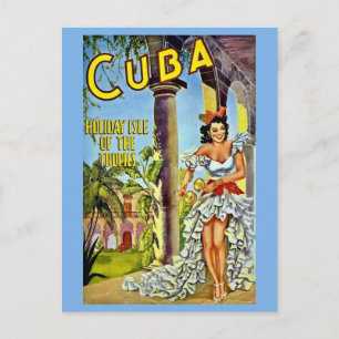 Farbige Vintage-Kuba-Reisepostkarte Postkarte