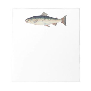 Farbige Vintage-Lachs-Illustration Notizblock