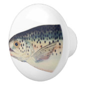 Farbige Vintage Lachsillustrierung Keramikknauf (Rechts)