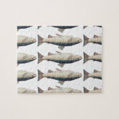 Farbige Vintage Lachsillustrierung Puzzle (Horizontal)