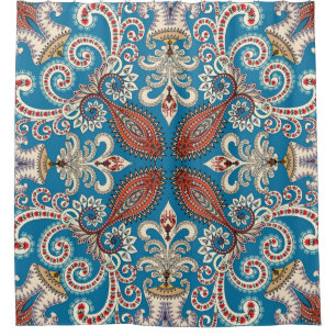 Farbige Vintage Mandala-Motive nahtlos Duschvorhang
