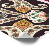 Farbige Vintage Mandala-Motive nahtlos Poster (Ecke)