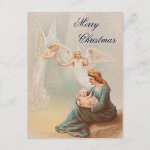 Farbige Vintage-Maria-mit-Jesus-Karte Feiertagspostkarte