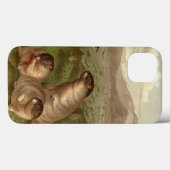Farbige Vintage Murmeltierbeispiele Case-Mate iPhone Hülle (Rückseite (Horizontal))