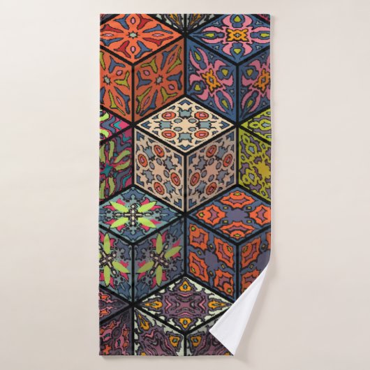 Farbige Vintage nahtlose Muster mit blumigen und Badehandtuch (Badehandtuch)