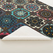 Farbige Vintage nahtlose Muster mit blumigen und Sherpadecke (3/4)