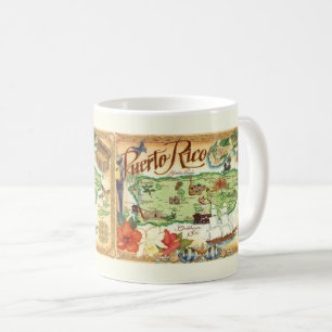 Farbige Vintage Puerto Rico Kaffeetasse