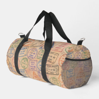Farbige Vintage-Reisepass-Stempel, bunte Reise-Eph Duffle Bag