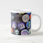 Farbige Vintage Retro-Abzeichen-Sammlung Jumbo-Tasse (Rechts)