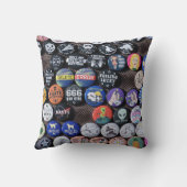 Farbige Vintage Retro-Abzeichen-Sammlung Kissen (Rückseite)