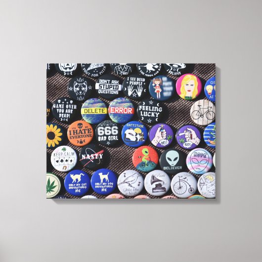 Farbige Vintage Retro-Abzeichen-Sammlung Leinwanddruck (Vorderseite)