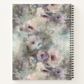 Farbige Vintage Rose Blumenmuster Monogramm Notizblock (Rückseite)