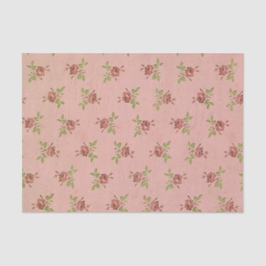 Farbige Vintage Rose Blumenzange Tissue Paper Seidenpapier (Vorderseite)