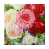 farbige Vintage Rose Fliese (Vorderseite)