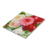 farbige Vintage Rose Fliese (Seite)