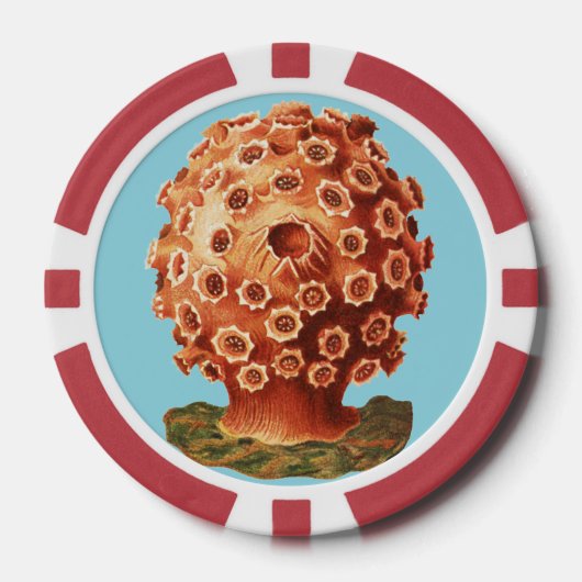 Farbige Vintage Rot-Tunicus-Abbildung Pokerchips (Vorderseite)