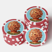 Farbige Vintage Rot-Tunicus-Abbildung Pokerchips (Stapel)