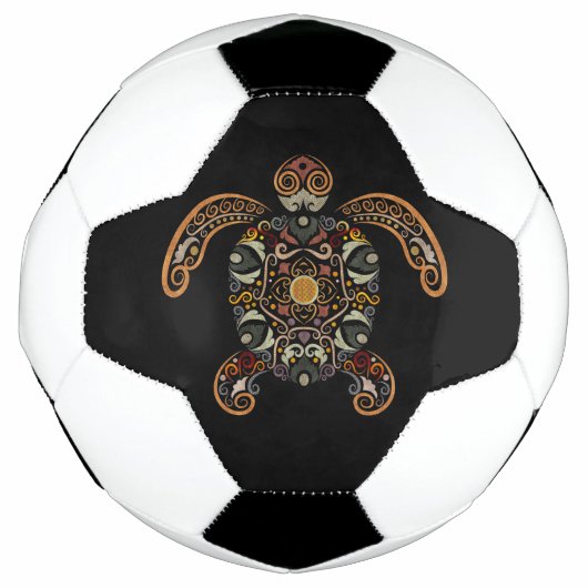 Farbige Vintage Schildkrötendesign-Schiebe Fußball (Vorderseite)