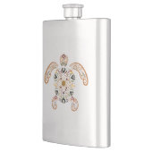 Farbige Vintage Schildkrötenkonstruktion Flachmann (Links)