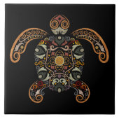 Farbige Vintage Schildkrötenkonstruktion Fliese (Vorderseite)