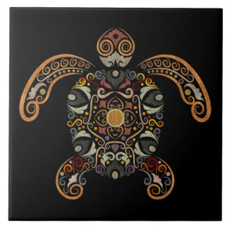 Farbige Vintage Schildkrötenkonstruktion Fliese