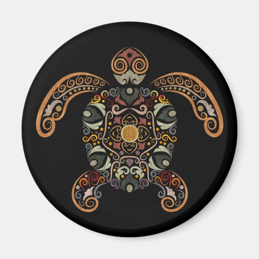 Farbige Vintage Schildkrötenkonstruktion Magnet (Vorne)