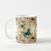 Farbige Vintage Schmetterlinge und Blume (3) Kaffeetasse (Links)