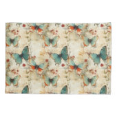 Farbige Vintage Schmetterlinge und Blume (3) Kissenbezug (Rückseite-Links)