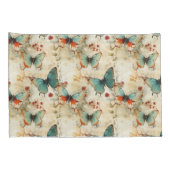 Farbige Vintage Schmetterlinge und Blume (3) Kissenbezug (Rückseite-Rechts)