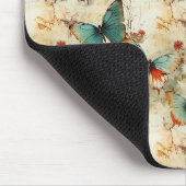 Farbige Vintage Schmetterlinge und Blume (3) Mousepad (Ecke)