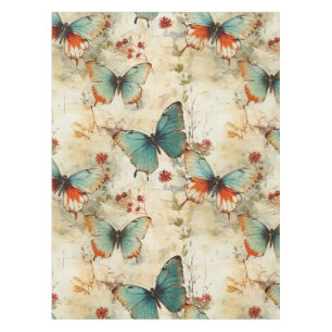 Farbige Vintage Schmetterlinge und Blume (3) Tischdecke