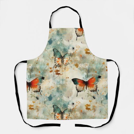 Farbige Vintage Schmetterlinge und Blume (4) Schürze (Vorderseite)