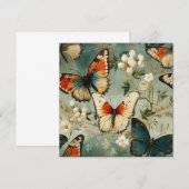 Farbige Vintage Schmetterlinge und Blume (5) (Vorne/Hinten)