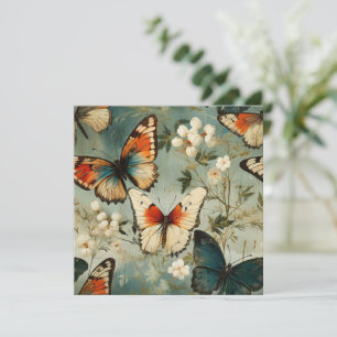 Farbige Vintage Schmetterlinge und Blume (5)