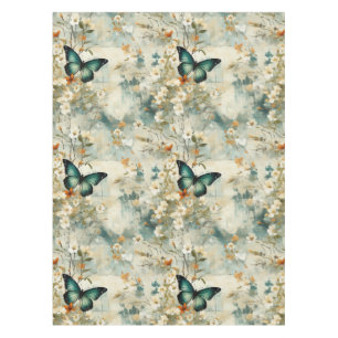 Farbige Vintage Schmetterlinge und Blume (6) Tischdecke