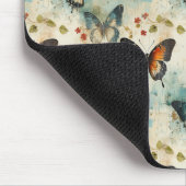 Farbige Vintage Schmetterlinge und Blume (7) Mousepad (Ecke)
