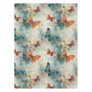 Farbige Vintage Schmetterlinge und Blume (9) Tischdecke