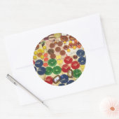 Farbige Vintage Tasten Runder Aufkleber (Umschlag)