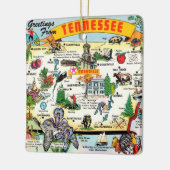 Farbige Vintage Tennessee-Karte Keramikornament (Links)