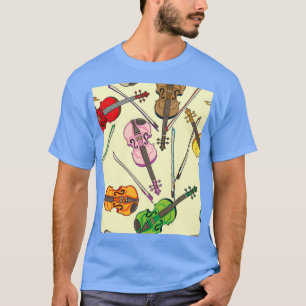 Farbige Vintage Violinen T-Shirt