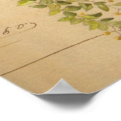 Farbige Vintage Vögel auf Vintagem Buchpapier Poster (Ecke)