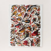 Farbige Vintage-Vogel-Collage Puzzle (Vertikal)