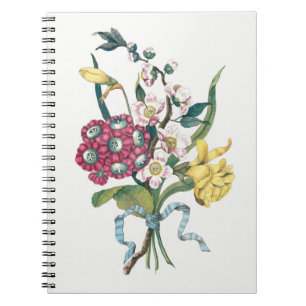Farbige Vintage Wasserfarbe Blume Bouquet Notizblock